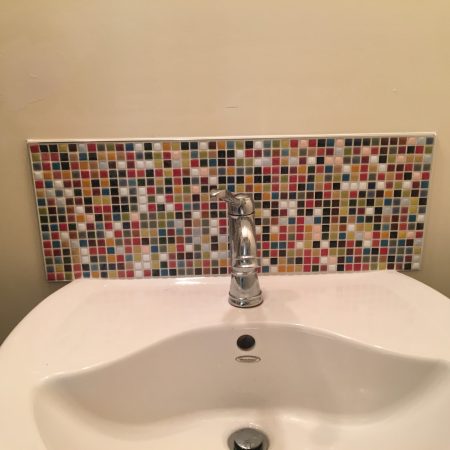 Colourful Gumdrop Mosaic Tile Vanity Backsplash - Kids Bathroom