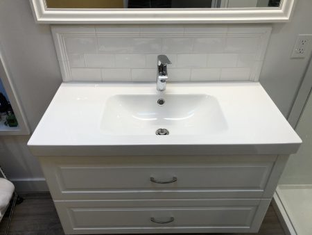 Subway Tile with Edge Profile Bathroom Vanity Backsplash