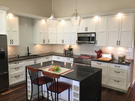 Glass Tile Backsplash in Custom Kitchen - Mt. Newton