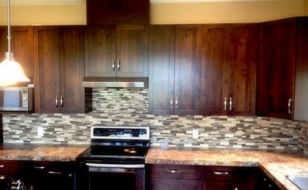 Glass and Stone Mosaic Tile Backsplash - Moss Ridge