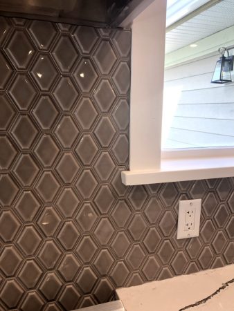 Beveled Hex Tile Backsplash - Sidney