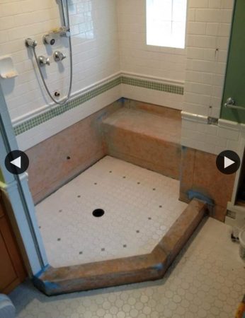 Tile Disasters &amp; Repairs - Steam Room Rebuild - Schluter Kerdi Waterproofing - Oak Bay