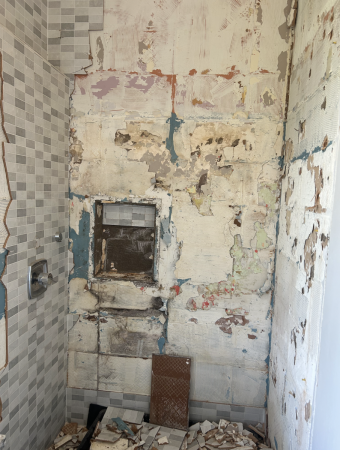 tile shower tearout - Bank St.
