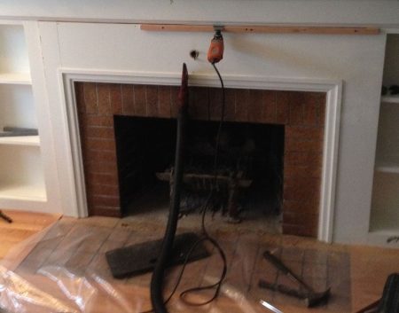 Removing Old Wood Fireplace Surround - Oak Bay