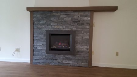 Slate Ledgestone Fireplace Surround - Cadboro Bay