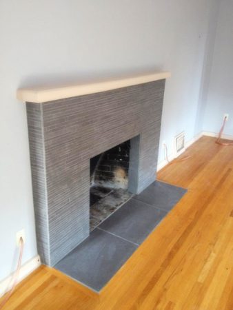 Mosaic Tile Fireplace Surround and Hearth - Oak Bay