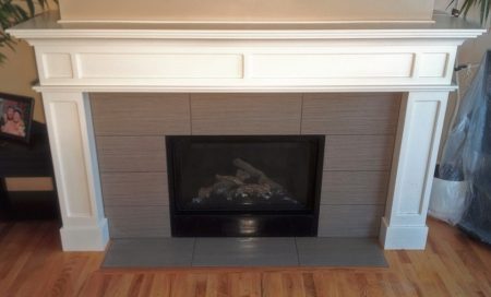 Tile Fireplace and Hearth with Gas Insert - Colwood