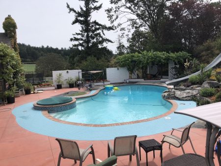 Blue Mosaic Tile Pool Surround - Blenkinsop