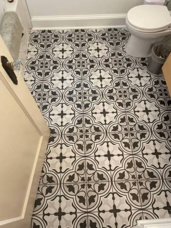 Black, Grey and White Pattern Tile Floor - Fernwood