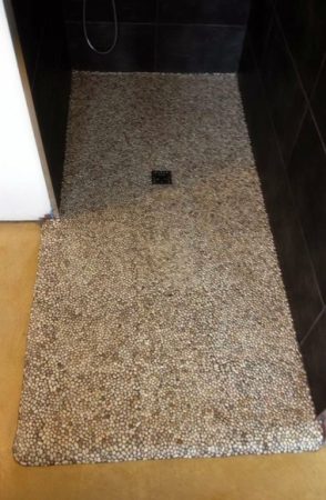 Curbless Pebble Pan Shower - Oldfield Rd.