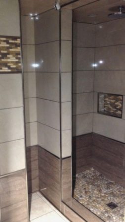 Full Tile Bathroom with Heated Floors, Pebble Pan and 4 Niche Boxes - Saanichton