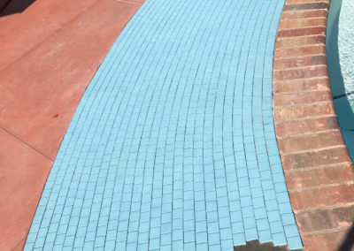 Blue Mosaic Tile Pool Surround - Detail - Blenkinsop