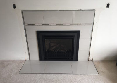 Fireplace Surround with Glass Mosaic Tile Accent Band and Gas Insert - Dean Park