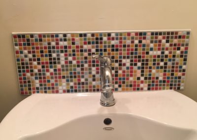 Colourful Gumdrop Mosaic Tile Vanity Backsplash - Kids Bathroom