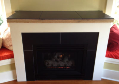 Black Tile Fireplace Surround with Gas Insert - Oak Bay