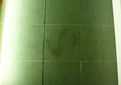 Green Glass "Koi Pond" Bathroom Floor Tile - Victoria BC