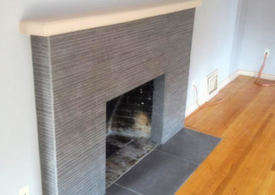 Mosaic Tile Fireplace Surround and Hearth - Oak Bay