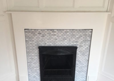 Marble Mosaic Fireplace Hearth and Surround - Oak Bay