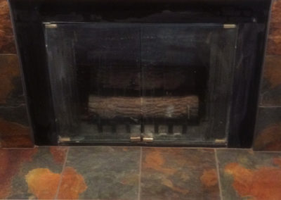 Slate Tile Fireplace Surround with Gas Insert - Victoria