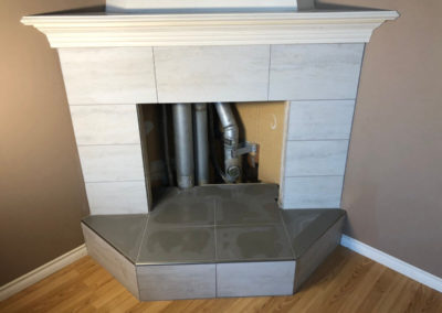 2 Tone Tile Corner Fireplace - Victoria