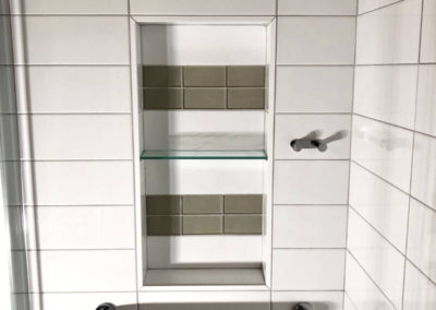 Tile Niche Box with Glass Shelf, Towel Peg and Grab Bar