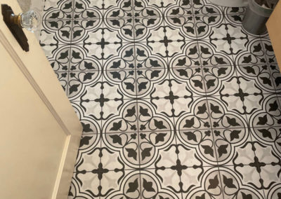 Black, Grey and White Pattern Tile Floor - Fernwood